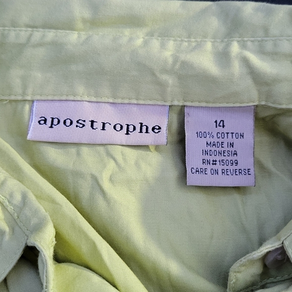Apostrophe top women green light green Size Medium - Picture 3 of 3